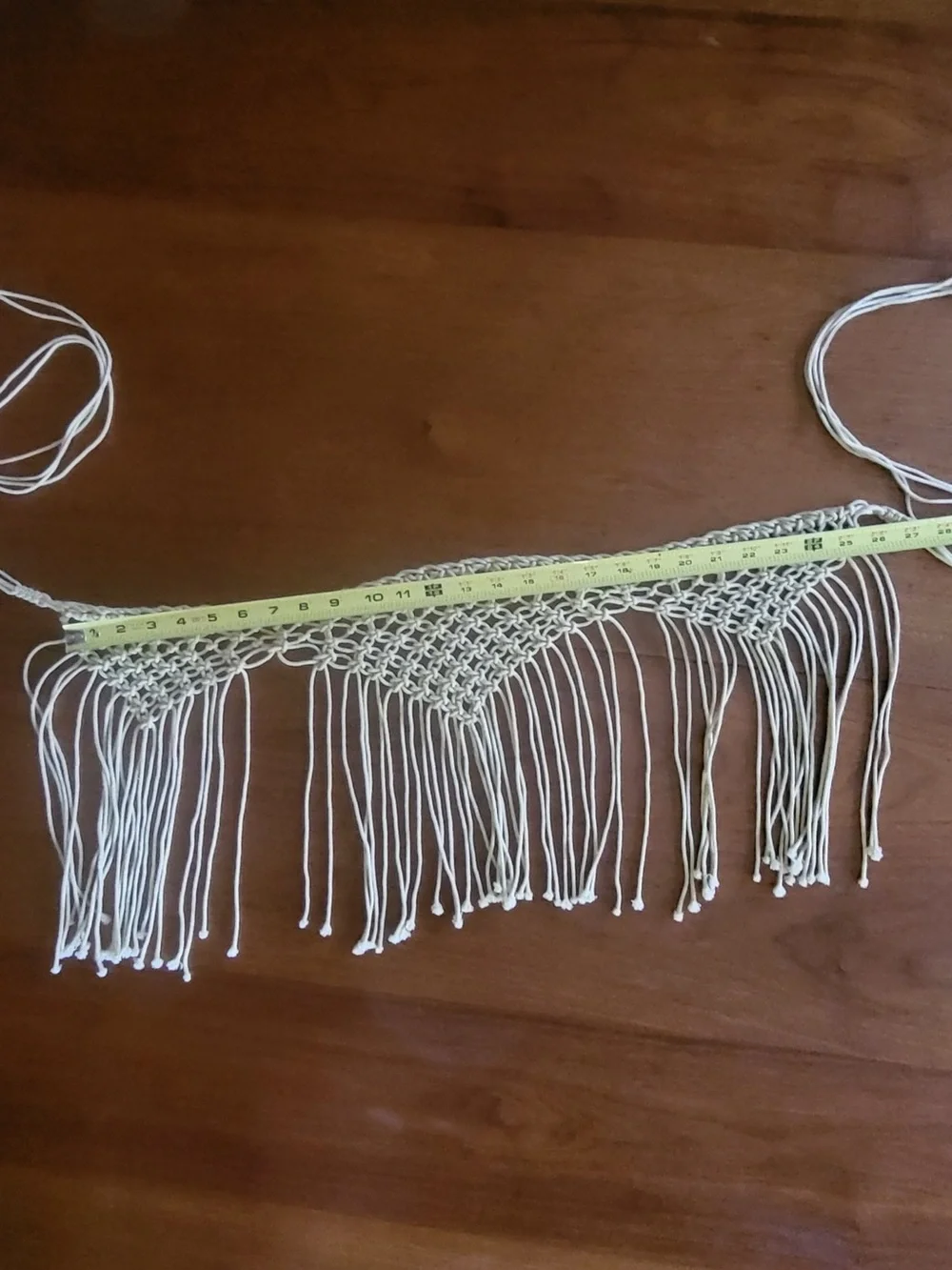 Handmade Ivory Macramé Fringe Hip Scarf Boho Festival NWOT